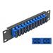 Delock 10" patch panel pro optická vlákna, 12 portů, SC Duplex, modrý, 1U, černý