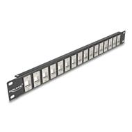 Delock 19” Keystone Patch Panel, 16 portů, 1U, černé