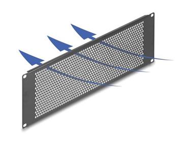 Delock 19” žaluziový panel s kruhovými otvory, 3U, černý