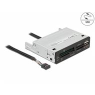 Delock 3.5” USB 2.0 čtečka karet 5 slotů + 1 x USB 2.0 Typ-A samice