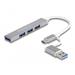 Delock 4 portový tenký USB Hub s USB Type-C™ nebo USB Typu-A na 3 x USB 2.0 Typ-A samice + 1 x USB 5 Gbps Typ-A samice