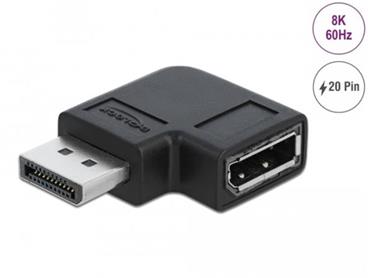 Delock Adaptér DisplayPort 1.4 samec na samice 90° levý pravoúhlý 8K 60 Hz