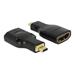 Delock Adaptér High Speed HDMI s Ethernetem – HDMI Micro-D samec > HDMI-A samice 4K černý