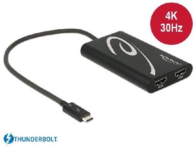Delock Adaptér Thunderbolt™ 3 samec > 2 x HDMI samice 4K 30 Hz