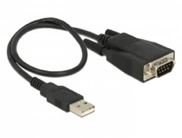 Delock Adaptér USB 2.0 Typ-A samec > 1 x Serial RS-232 DB9 samec se šrouby a maticemi ESD ochrana