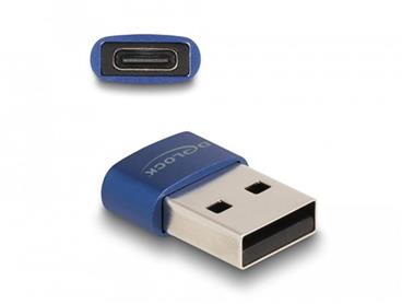 Delock Adaptér USB 2.0, ze zástrčkového konektoru USB Typu-A na zásuvkový konektor USB Type-C™, modrá