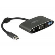 Delock Adaptér USB Type-C™ samec > VGA samice (DP Alt Mód) + USB Typ-A + USB Type-C™ PD