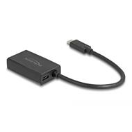 Delock Adaptér ze zásuvku DisplayPort na zástrčky USB Type-C™ (DP Alt Mode), 4K, s PD o výkonu 85 W