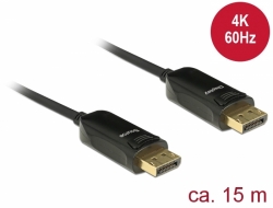 Delock Aktivní optický kabel DisplayPort 1.2 samec > DisplayPort samec 4K 60 Hz 15 m