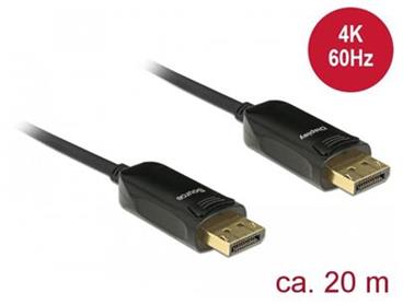 Delock Aktivní optický kabel Displayport 1.2 samec > Displayport samec 4K 60 Hz 20 m