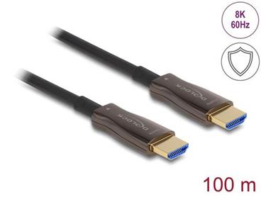 Delock Aktivní optický kabel HDMI s kovovým pancéřováním, 8K 60 Hz, 100 m