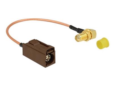 Delock Anténní kabel FAKRA F samice > SMA 90° samice pro instalaci RG-316 20 cm