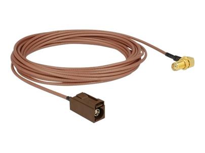 Delock Anténní kabel FAKRA F samice > SMA 90° samice pro instalaci RG-316 5 m