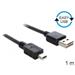 Delock Cable EASY-USB 2.0-A male > USB 2.0 mini male 1 m, black