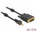 Delock Cable mini Displayport 1.2 male with screw > DVI male 4K 30 Hz Active 5 m black