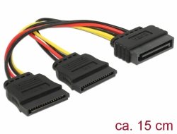 Delock Cable Power SATA 15 pin > 2 x SATA HDD – straight