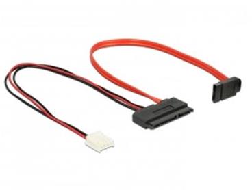 Delock Cable SATA 6 Gb/s 7 pin receptacle + Floppy 4 pin power receptacle (5 V) > SATA 22 pin receptacle straight 30 cm