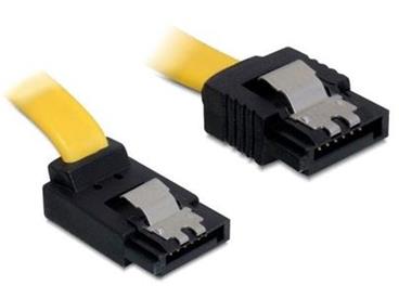 Delock Cable SATA 6 Gb/s male straight>SATA male upwards angled 30 cm yellow met