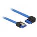 Delock Cable SATA 6 Gb/s receptacle straight > SATA receptacle right angled 100 cm blue with gold clips