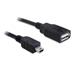 Delock Cable USB 2.0-A female > mini USB male 0,5 m, black