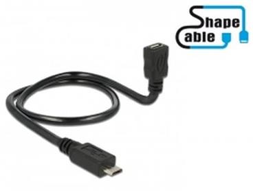 Delock Cable USB 2.0 Micro-B male > USB 2.0 Micro-B female OTG ShapeCable 0.50 m