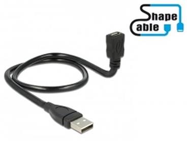 Delock Cable USB 2.0 Type-A male > USB 2.0 Micro-B female ShapeCable 0.15 m