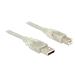 Delock Cable USB 2.0 Type-A male > USB 2.0 Type-B male 1.5m transparent
