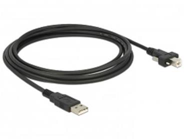 Delock Cable USB 2.0 type A male > USB 2.0 type B male with screws 3 m