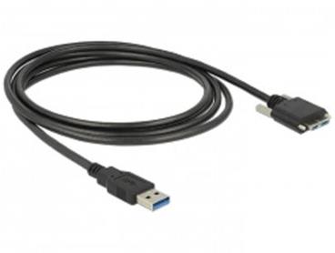 Delock Cable USB 3.0 type A male > USB 3.0 type Micro-B male with screws 3 m