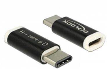 Delock Černý Adaptér USB 2.0 Micro-B samice (zařízení) > USB Type-C™ 2.0 samec (zařízení)