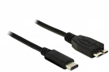 Delock Černý SuperSpeed kabel USB 10 Gbps (USB 3.1, Gen 2) USB Type-C™ samec > USB type Micro-B samec 1 m