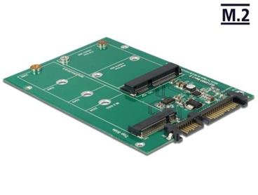 Delock Converter SATA 22 Pin > 1 x M.2 NGFF + 1 x mSATA - Bay adaptér pro datový sklad - 2,5"/mSATA/M.2