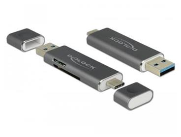 Delock Čtečka karet USB Type-C™ / USB 3.1 Gen 1 Type-A > SD / MMC + Micro SD