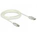 Delock Data and Charging Cable USB 2.0 Type-A male > USB 2.0 Micro-B male with textile shielding white 200 cm