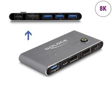 Delock DisplayPort KVM Switch 8K 30 Hz s USB 5 Gbps