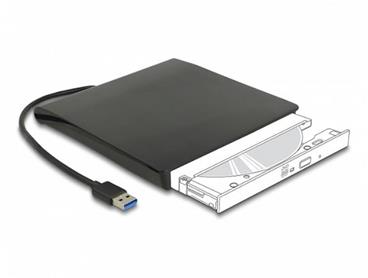 Delock Externí pouzdro pro 5.25” Slim disky SATA 12,7 mm na SuperSpeed USB 5 Gbps Typ-A samec