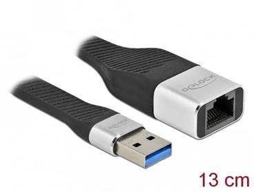 Delock FPC plochý stuhový kabel, USB Typ-A na Gigabit LAN 10/100/1000 Mbps, 13 cm