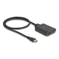 Delock HDMI Switch 2 x vstupní porty HDMI na 1 x výstupní port HDMI, 8K 60 Hz s integrovaným kabelem 50 cm