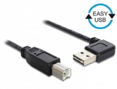 Delock Kabel EASY-USB 2.0 Typ-A samec pravoúhlý levý / pravý > USB 2.0 Typ-B samec 0,5 m