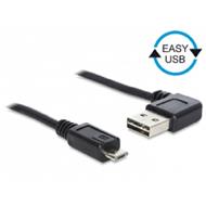 Delock Kabel EASY-USB 2.0 Typ-A samec pravoúhlý levý / pravý > USB 2.0 Typ Micro-B samec 0,5 m