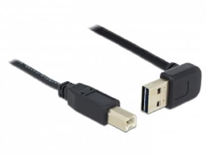 Delock Kabel EASY-USB 2.0 Typ-A samec pravoúhlý nahoru / dolů > USB 2.0 Typ-B samec 0,5 m