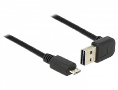 Delock Kabel EASY-USB 2.0 Typ-A samec pravoúhlý nahoru / dolů > USB 2.0 Typ Micro-B samec 3 m