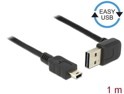 Delock Kabel EASY-USB 2.0 Typ-A samec pravoúhlý nahoru / dolů > USB 2.0 Typ Mini-B samec 1 m