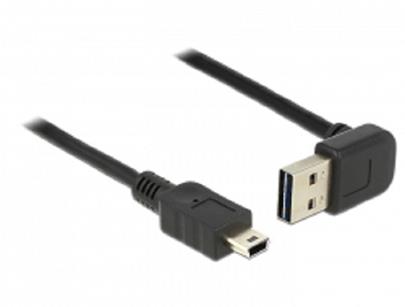 Delock Kabel EASY-USB 2.0 Typ-A samec pravoúhlý nahoru / dolů > USB 2.0 Typ Mini-B samec 3 m