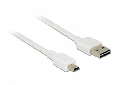 Delock Kabel EASY-USB 2.0 Typ-A samec > USB 2.0 Typ Mini-B samec 3 m bílá