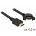 Delock Kabel HDMI-A samec > HDMI-A samice montážní panel 110° pravoúhlý 4K 30 Hz 0,5 m