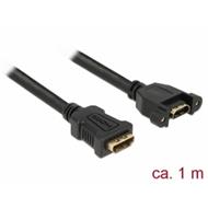 Delock Kabel HDMI-A samice > HDMI-A samice montážní panel 4K 30 Hz 1 m