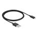 Delock - Kabel Lightning - USB s piny (male) do Lightning s piny (male) - 1 m - černá - pro Apple iPad/iPhone/iPod (Lightning)