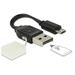 Delock kabel Micro USB OTG samec > USB A samec, včetně Micro SD čtečka karet