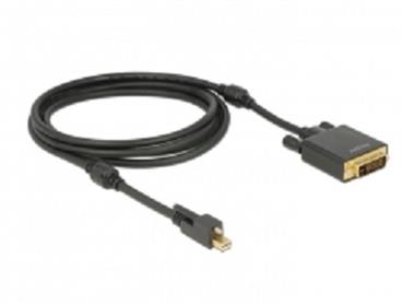 Delock Kabel mini Displayport 1.2 samec se šroubky > DVI samec 4K aktivní černý 2 m